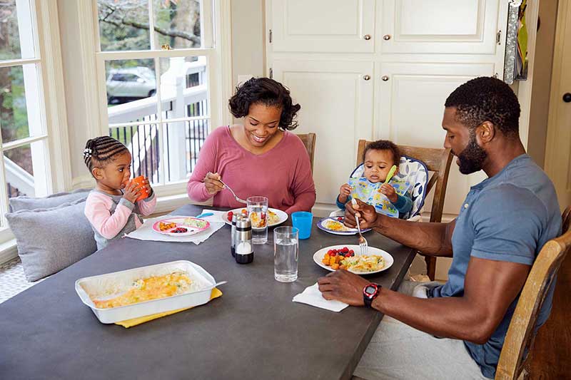 family meal with 12 and 25 month olds